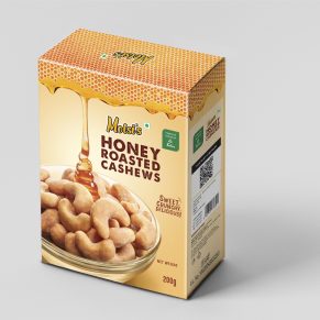 Molsi's Honey Roasted Cashew Pack Of 200g front -Kaju-Dryfruits-Flavoured buts,