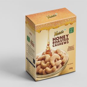 Molsi's Honey Roasted Cashew Pack Of 200g front -Kaju-Dryfruits-Flavoured buts,