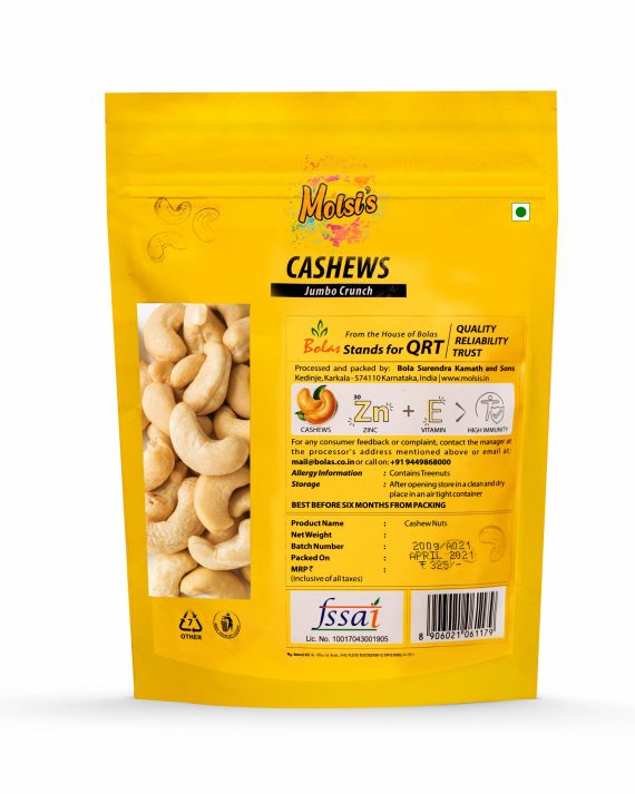 Molsi's Jumbo Cashew 200g-kaju-dryfruits