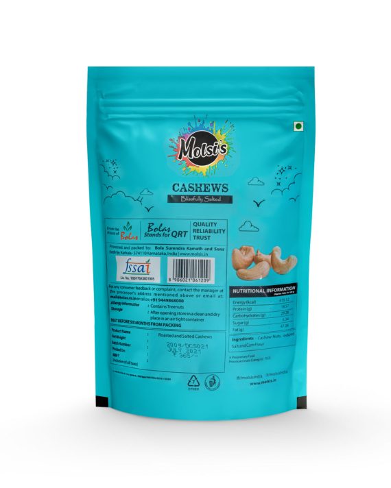 Molsi's Salted Cashews 200g-Kaju-Dryfruits