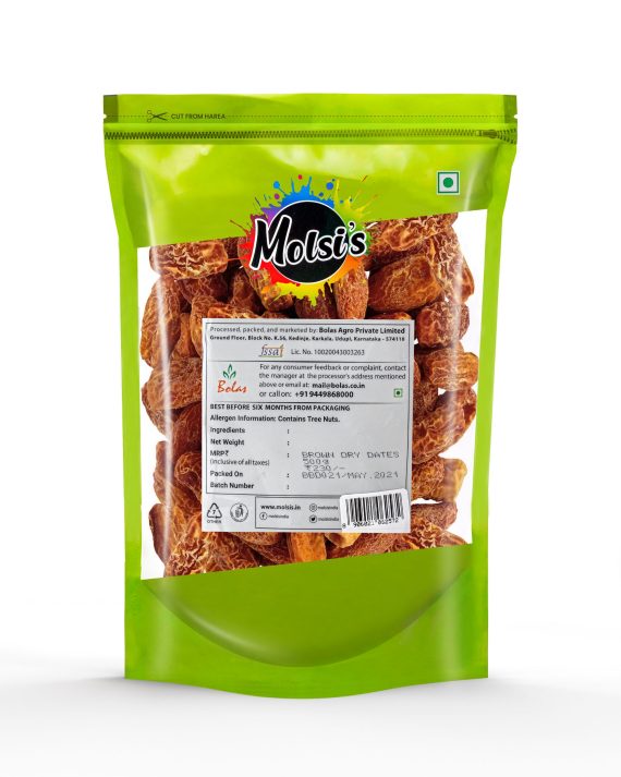 Molsi's Brown Dry Dates 500g -Khajur-Dryfruits