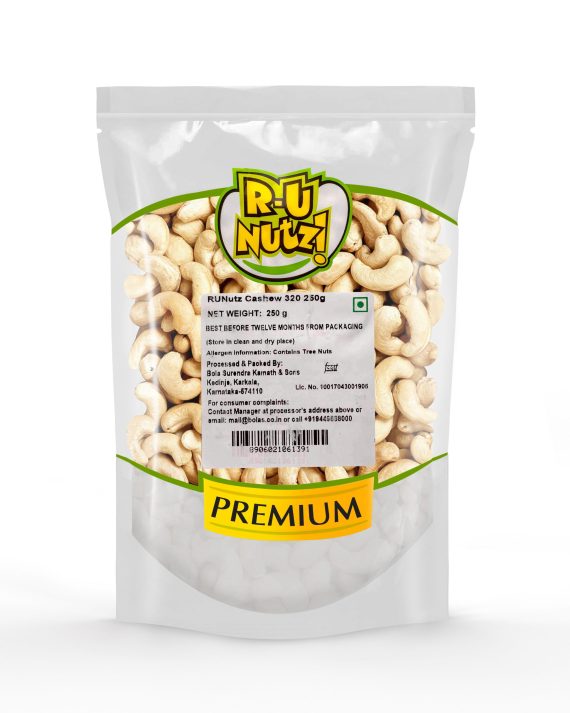 R U Nutz Cashew 320 250g-Kaju-Dryfruits