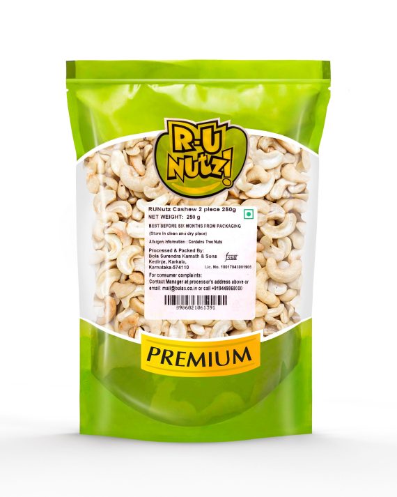 R U Nutz Cashew 2 Piece 250g-Kaju-Dryfruits