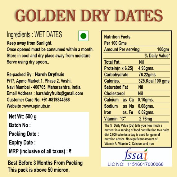 golden dry dates-khajur-dry fruits