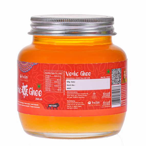 vedic-ghee-250ml-clarified-butter-a2 cow milk ghee-curd based ghee