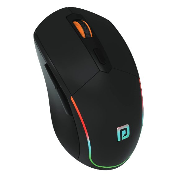 Portronics Toad One Wireless 2.4GHz & Bluetooth Connectivity Optical Mouse with 7 Colors RGB Lights, Upto 9 Days Battery Life(Black)